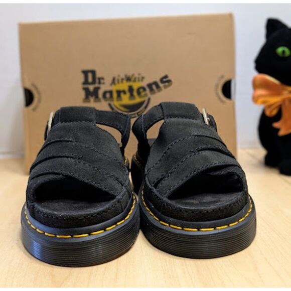 Dr. Martens Unisex Maxxy Slide Buttersoft Black Suede Leather Sandals UK5 NIB - Picture 6 of 13